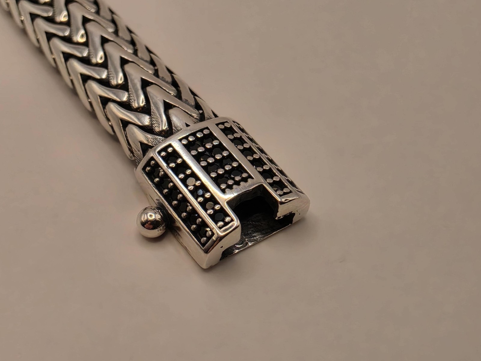 Solid 925 Sterling Silver Woven Foxtail Bracelet 8.5mm Mens Extra Heavy Bali Wea