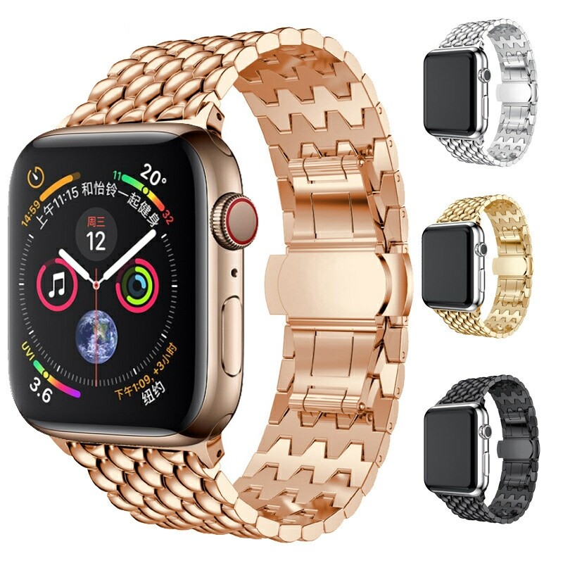 Stainless Steel Strap for Apple Watch Series 8 7 6 5 4 3 2 1 SE Metal Watch Band