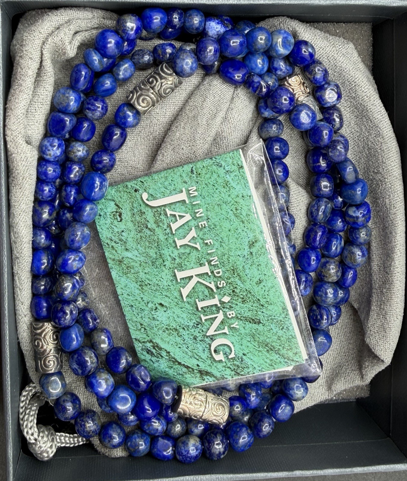 JAY KING DTR BEADED LAPIS NECKLACE 925 ACCENT BEADS 36”