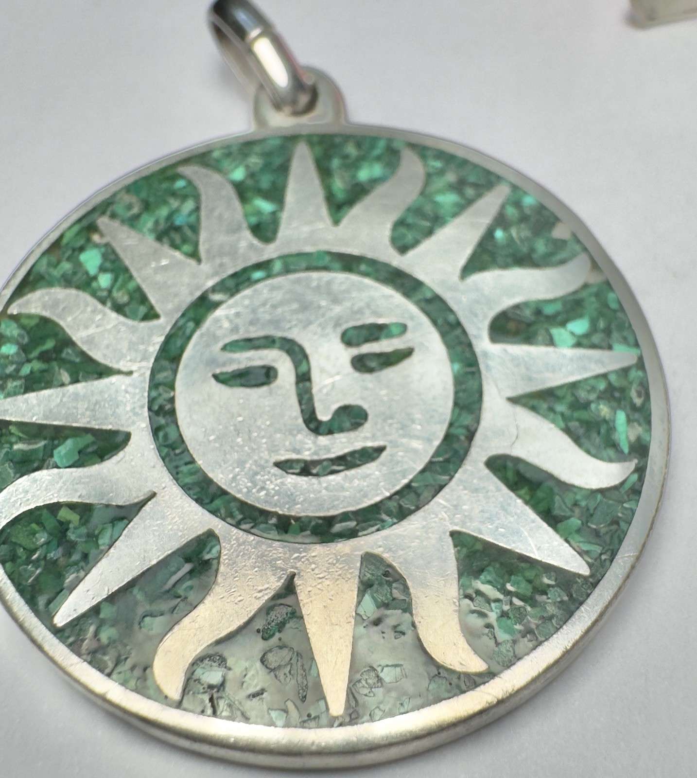 Vintage Pendant 3pc Lot Silver Pewter Sun Face Shell Seagull Some Signed