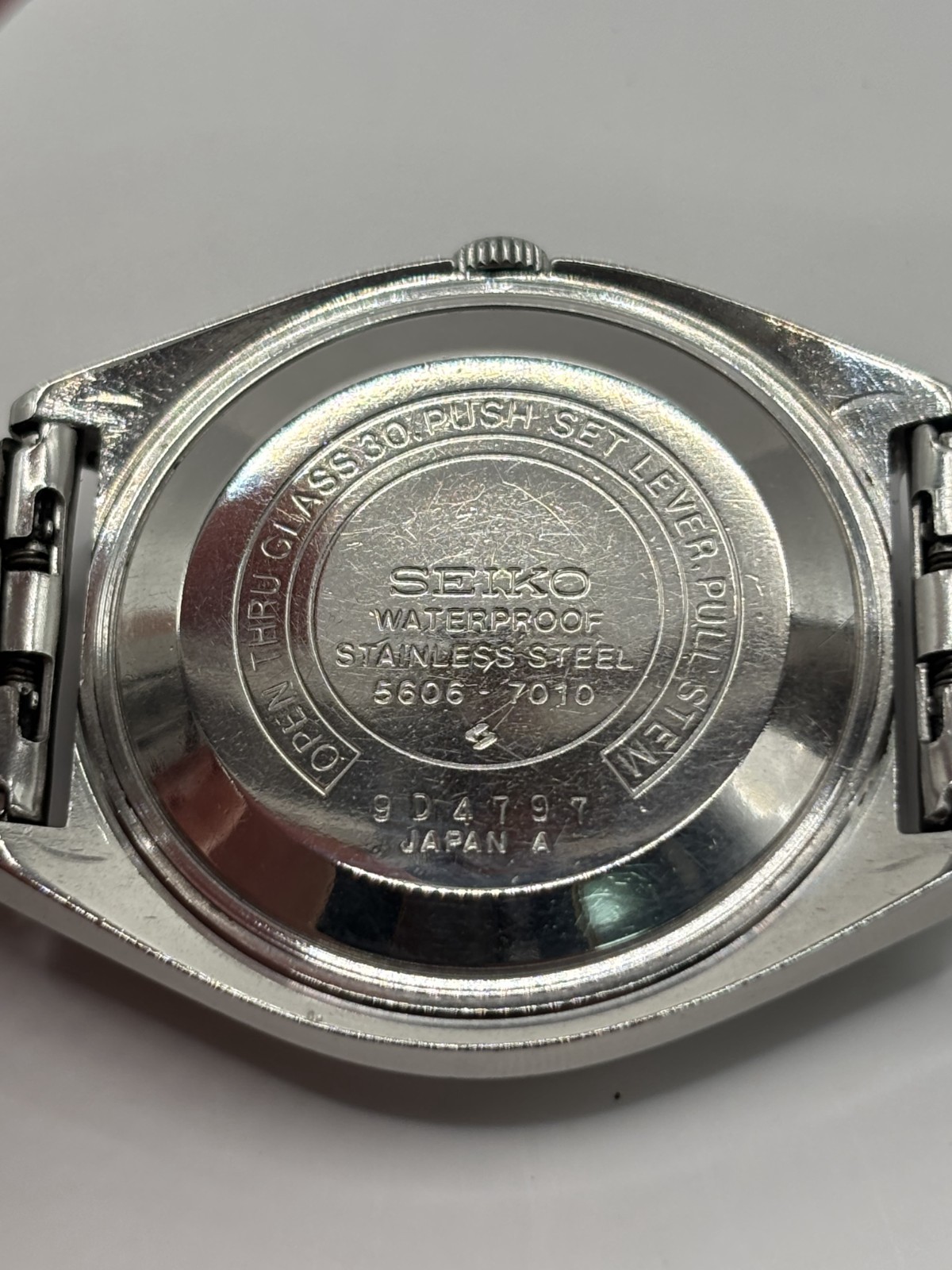 SEIKO Lord Matic 5606 7010 Linen Dial Day Date Automatic Vintage Auth
