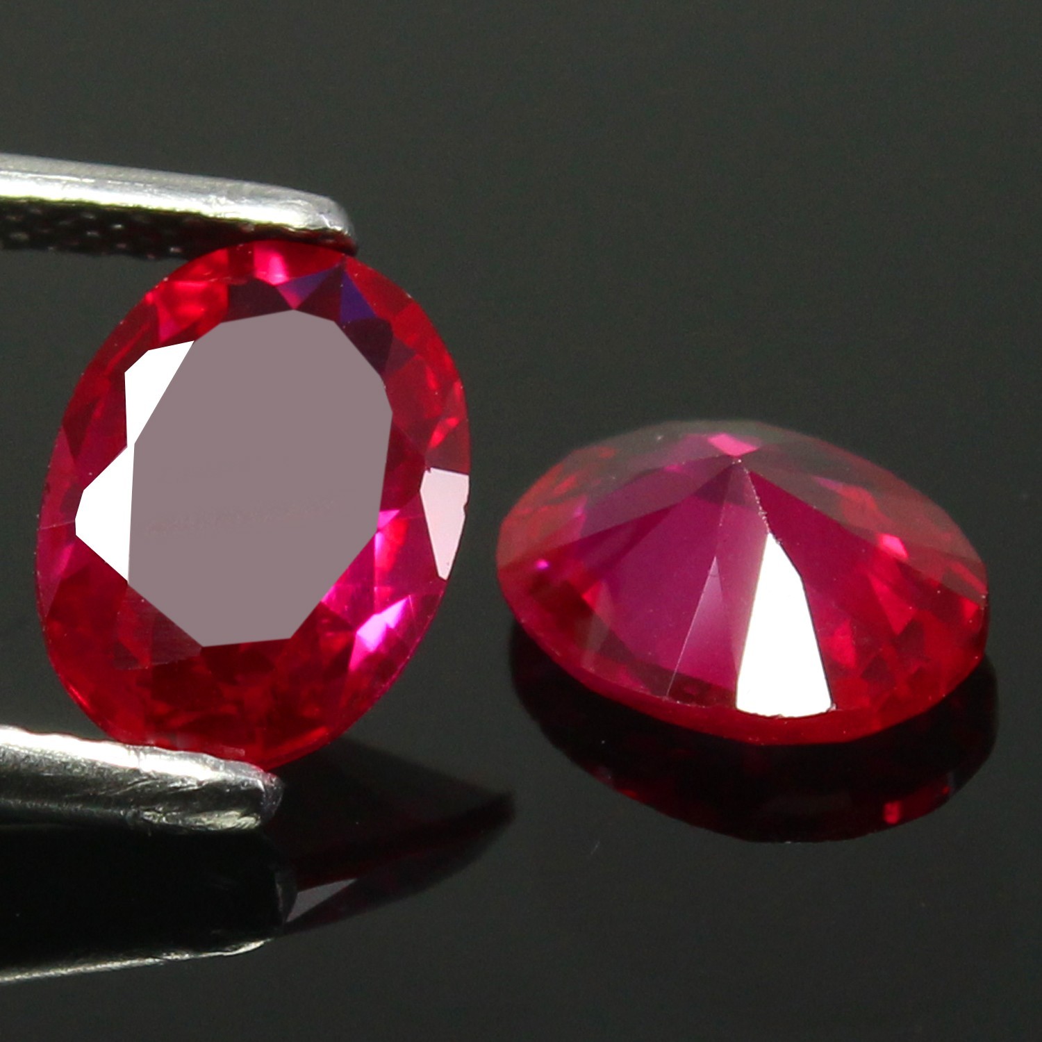 Natural Certified Mogok Pigeon Blood Red Ruby 5×4 MM Oval Pair Unheated Gemstone