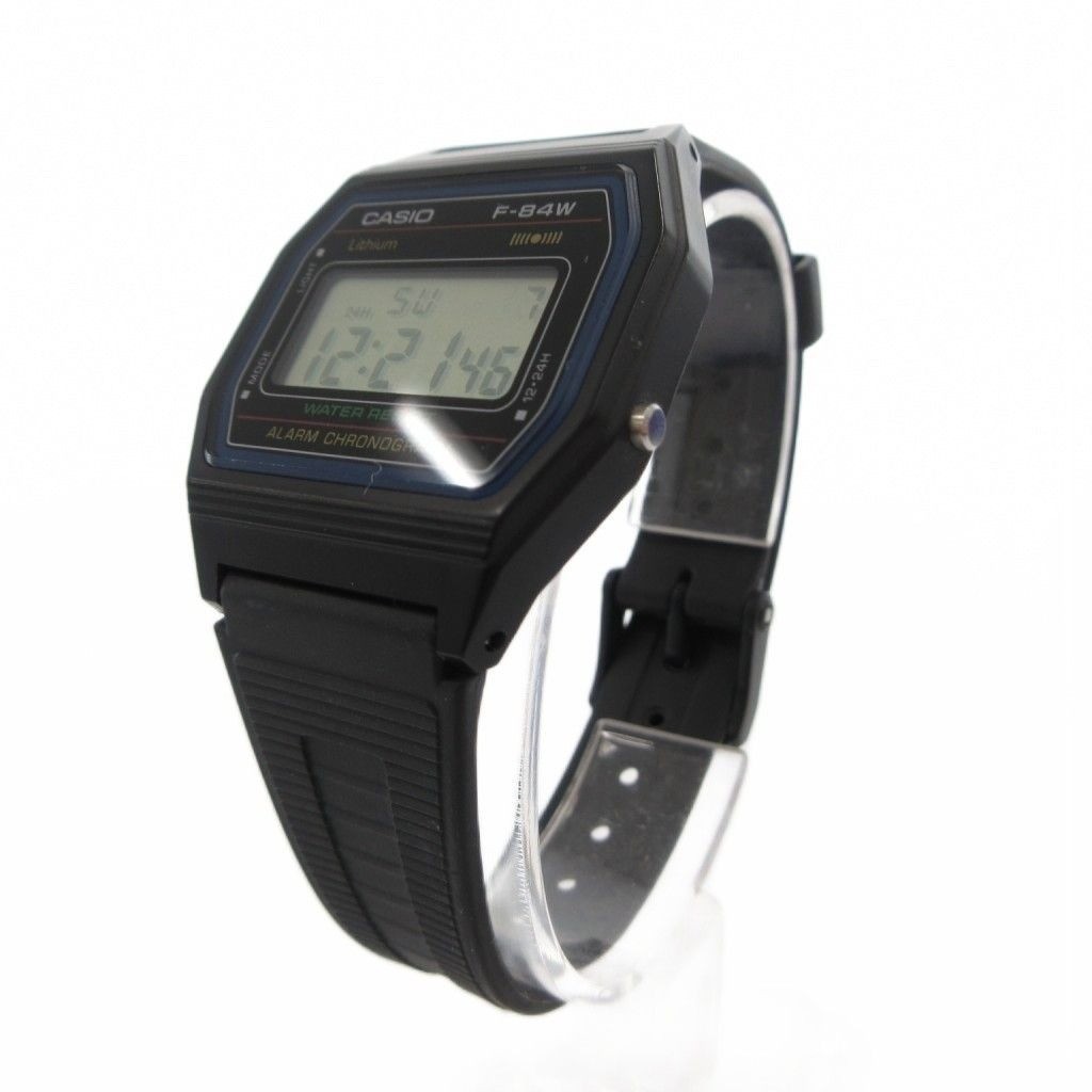 CASIO F-84W-1QJH Digital Quartz Black Rubber Band Lightweight Men’s Watch 35mm