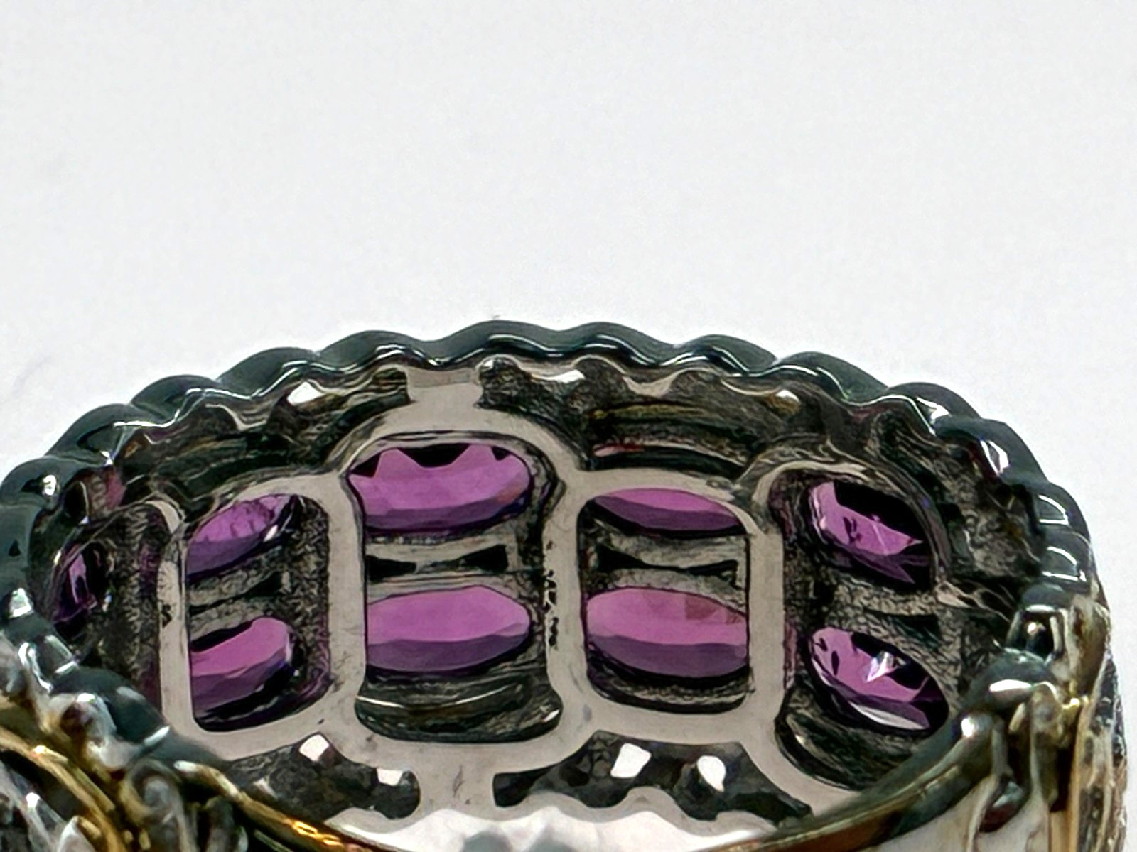 Michael Valitutti Gems en Vogue Color Change Garnet Gold Silver Palladium Ring 8