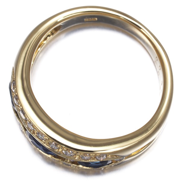 Sapphire 0.82ct Diamond 0.30ct Oval Cut Ring 18K 750 Yellow Gold