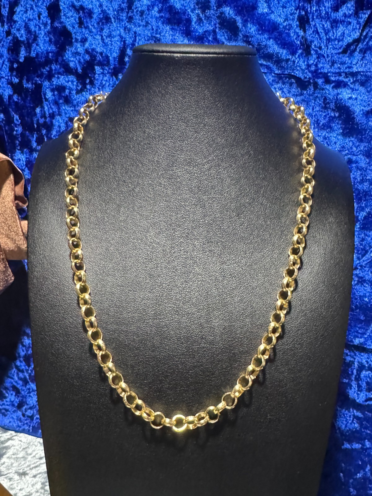 Rollo Chain Tennis Necklace Durable Light Gold (Like KC Gold) Plated 8mm 22″+