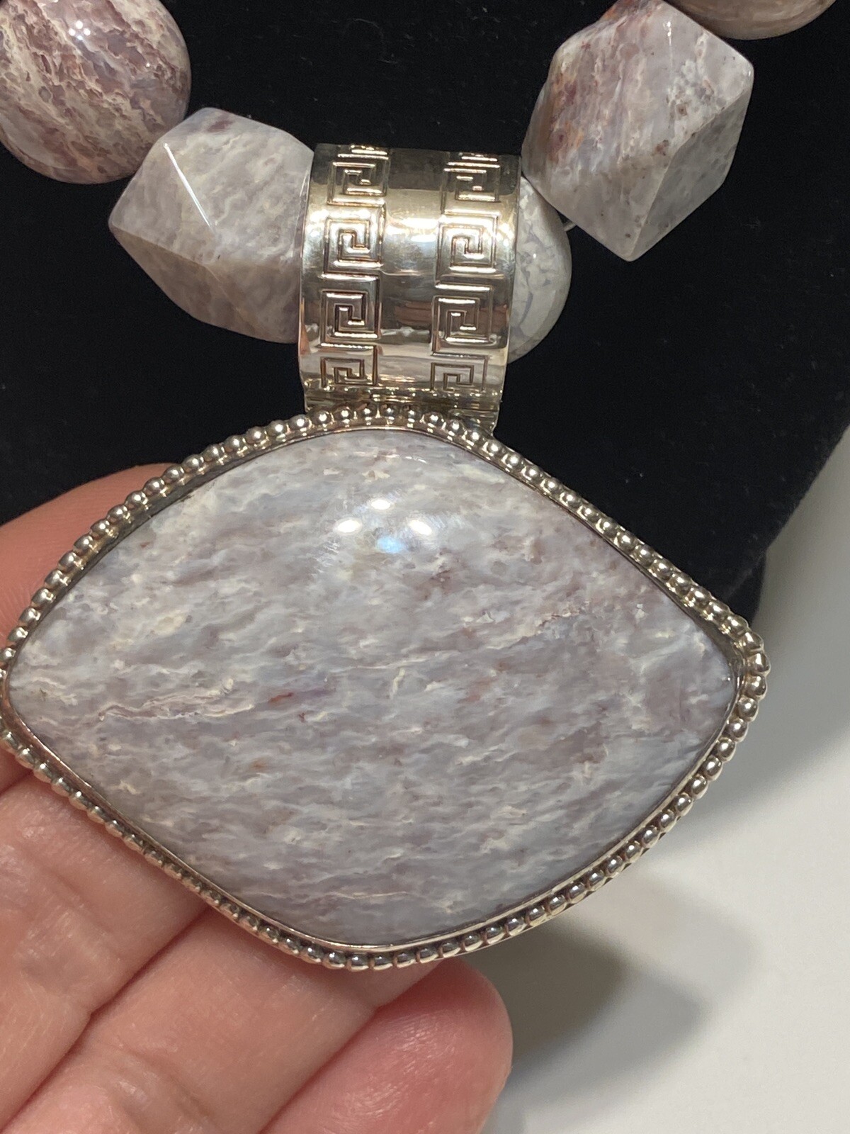 Signed Jay King DTR 925 Sterling Silver Beaded Necklace And Pendant