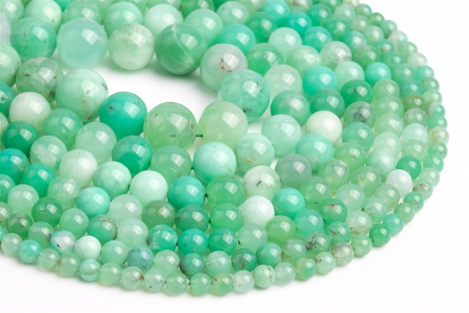 Green Australian Chrysoprase Grade AAA Round Loose Beads 5/6/7/8/9/10/11/12MM