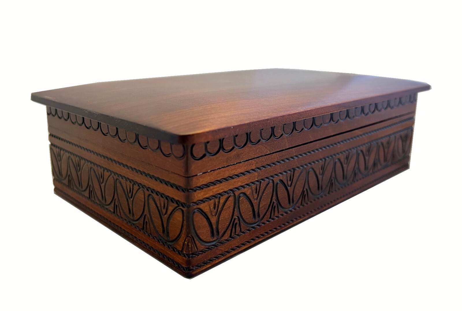 Decorative Wood Box Classic Mens Jewelry Box Handmade Wood Keepsake from Poland