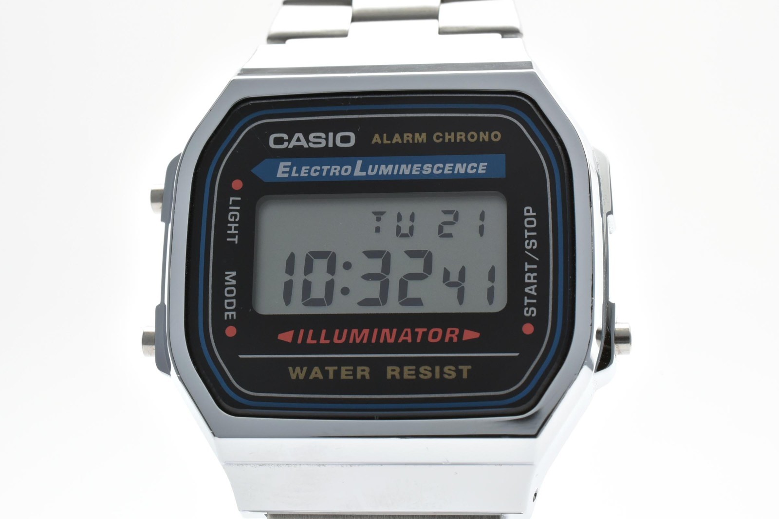 【EXC+５】CASIO A168W Digital Alarm Chronograph Quartz Watch Silver From Japan