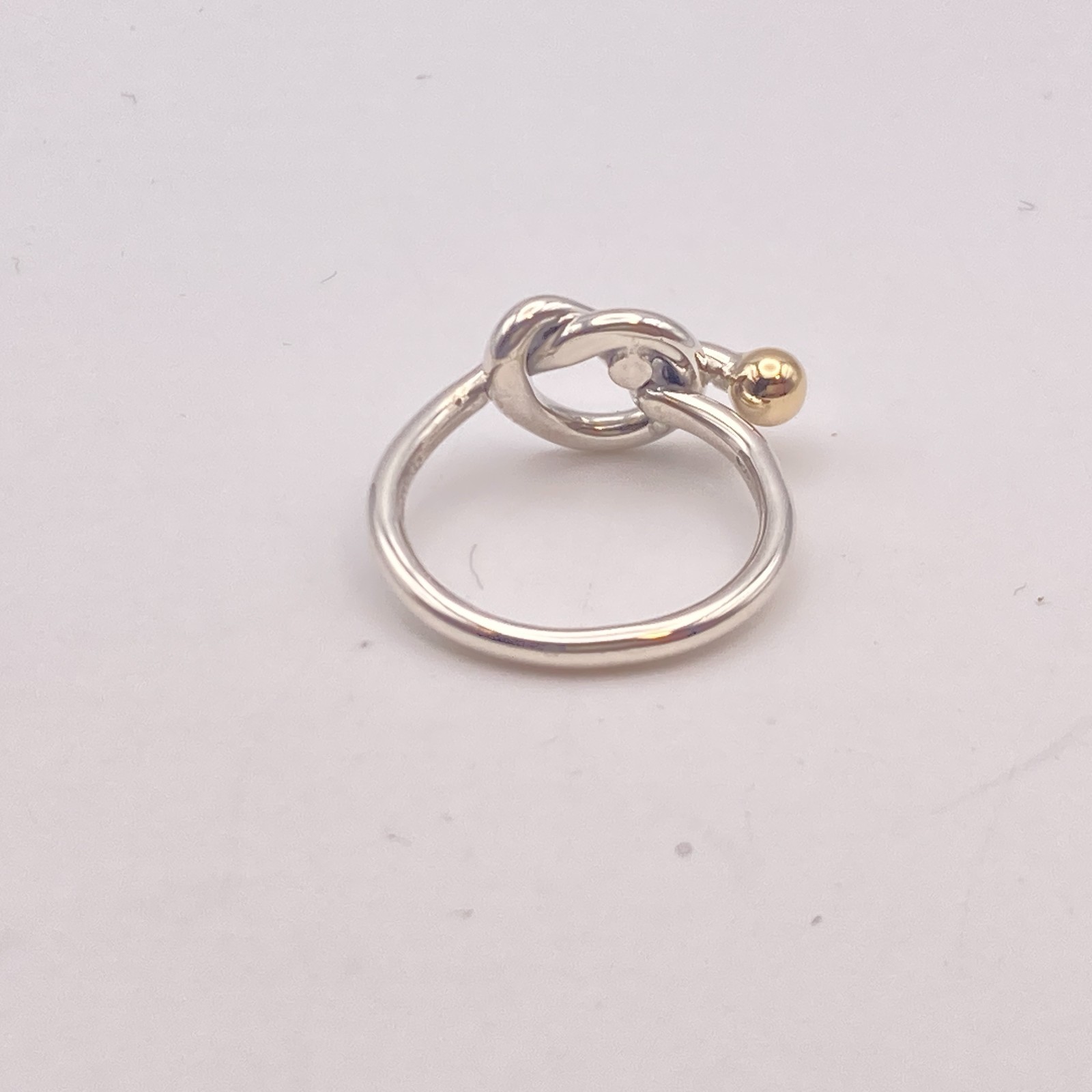 Tiffany & Co. Love Knot Ring Size 6 Gold Silver 3.1g