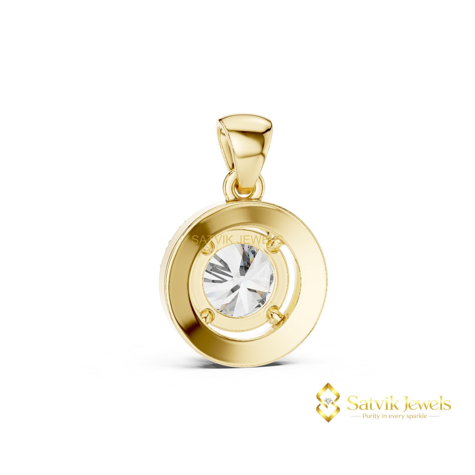 Wedding Lab Grown/CVD VS1 Diamond Classic Women Pendant 10K Gold IGI Round Cut