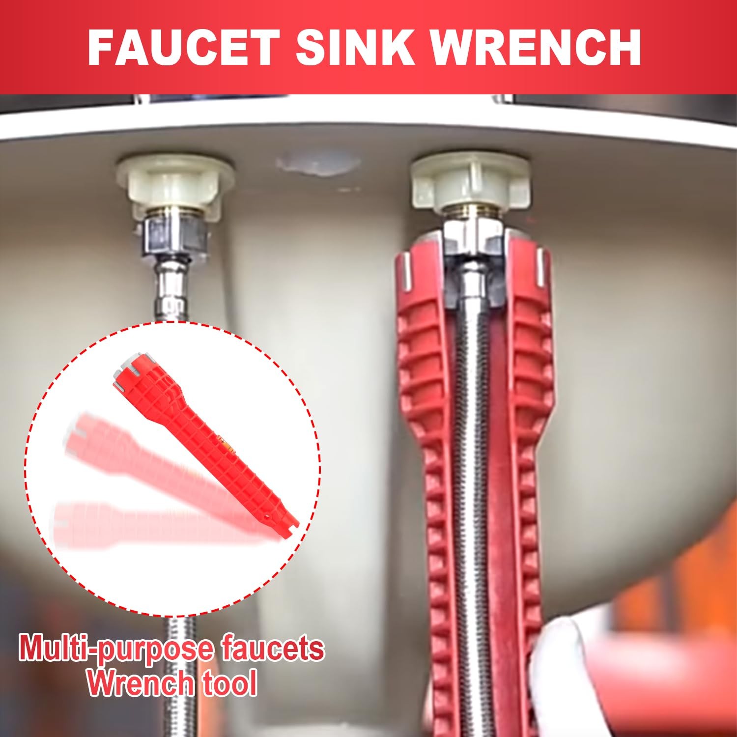 Aulpq Faucet and Sink Installer Tool（14 in 1） Multifunction sink wrench sink…