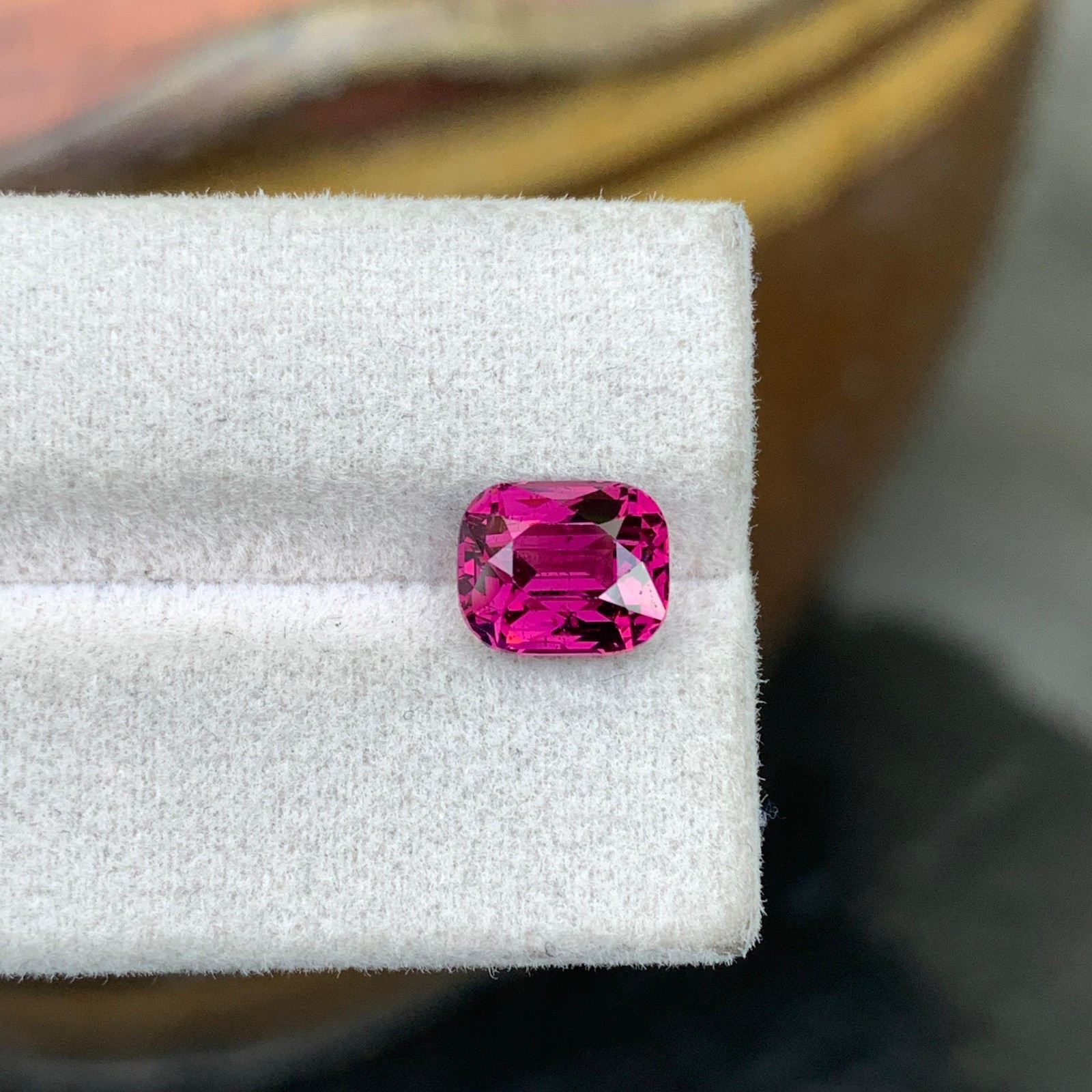 Certified 3.20 Cts Natural SI Clarity Purple Rhodolite Garnet Cushion Tanzania