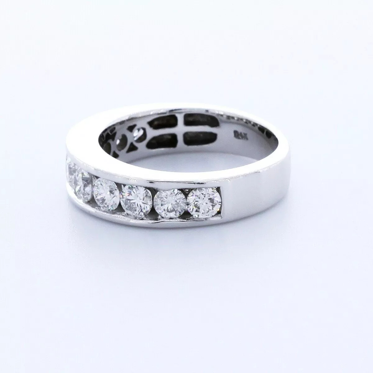 14K White Gold Classic Wedding Band Classic 2 CT Round Lab-Grown Diamond D VVS1