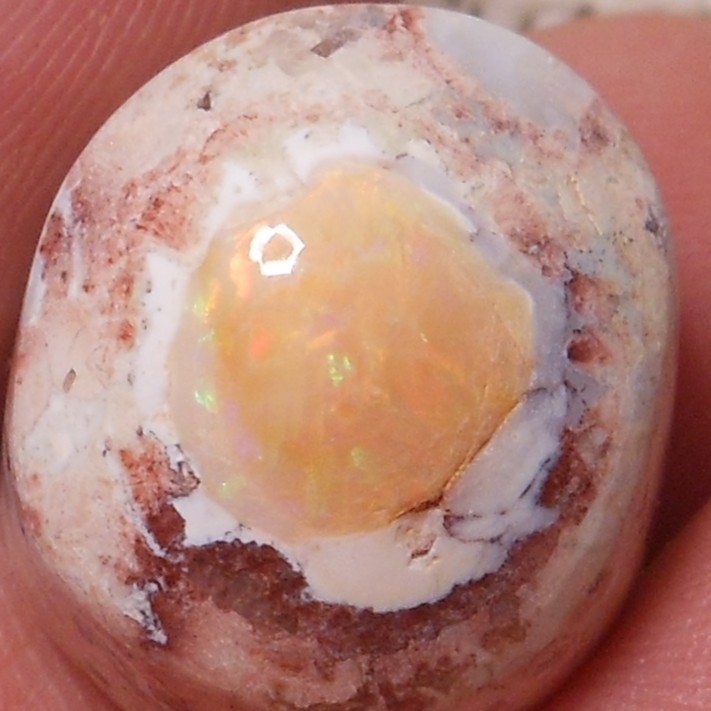 25.55ct Mexican Fire Opal Freeform in Host 19.2×16.9×13.4mm