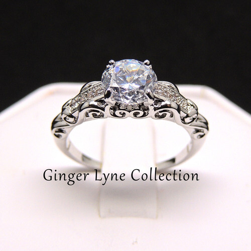 Olivia Engagement Ring Cubic Zirconia Wgold Plated Womens Ginger Lyne Collect…