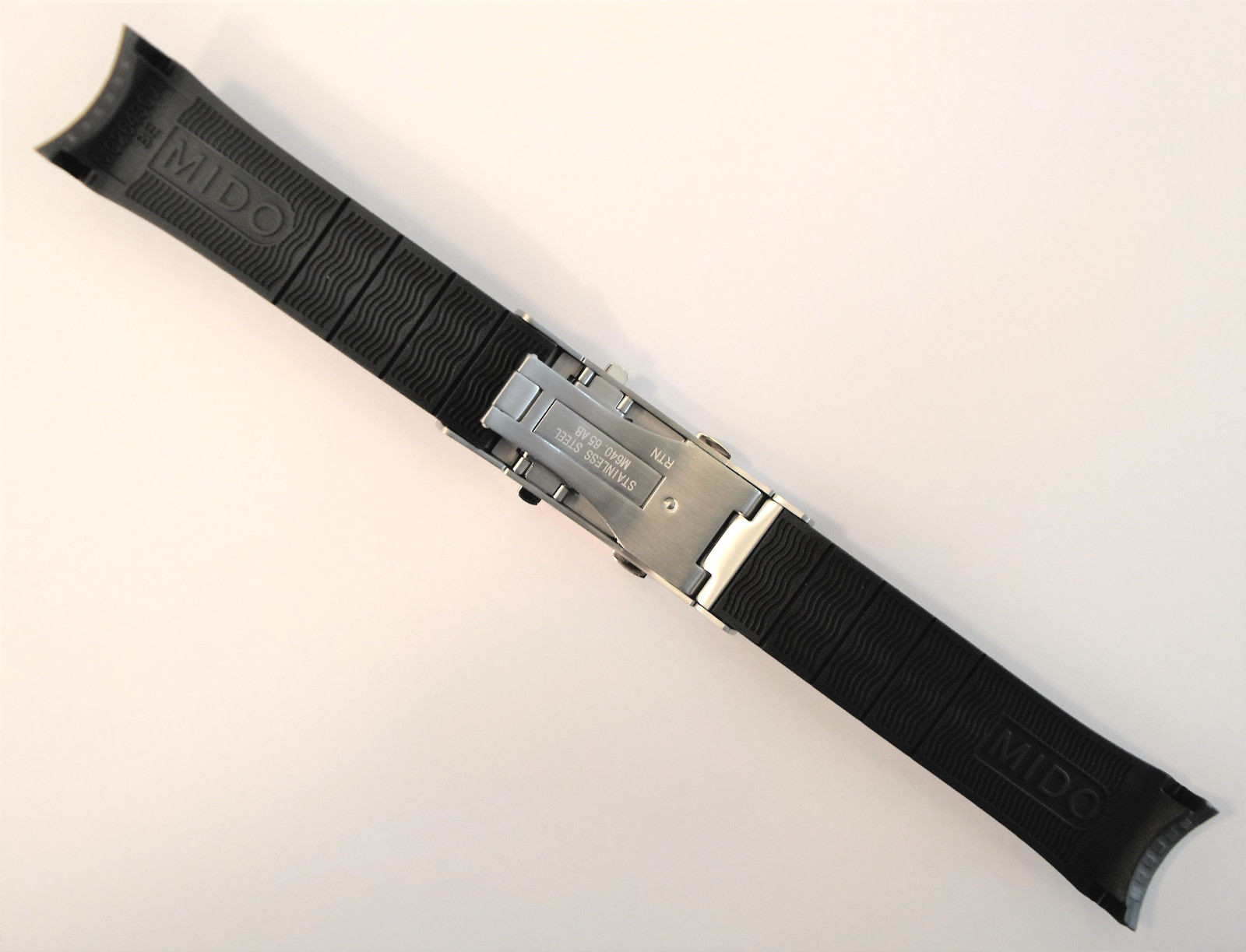 Original MIDO Ocean Star Model M026430A Black Rubber Strap Band w/ Clasp Buckle