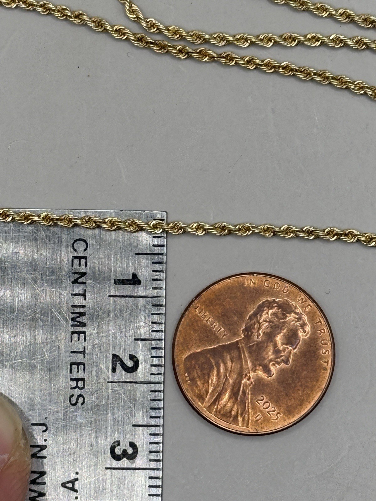 VTG Oroamerica 14k 585 Yellow Gold Solid Rope Chain Necklace 24” 5.46g