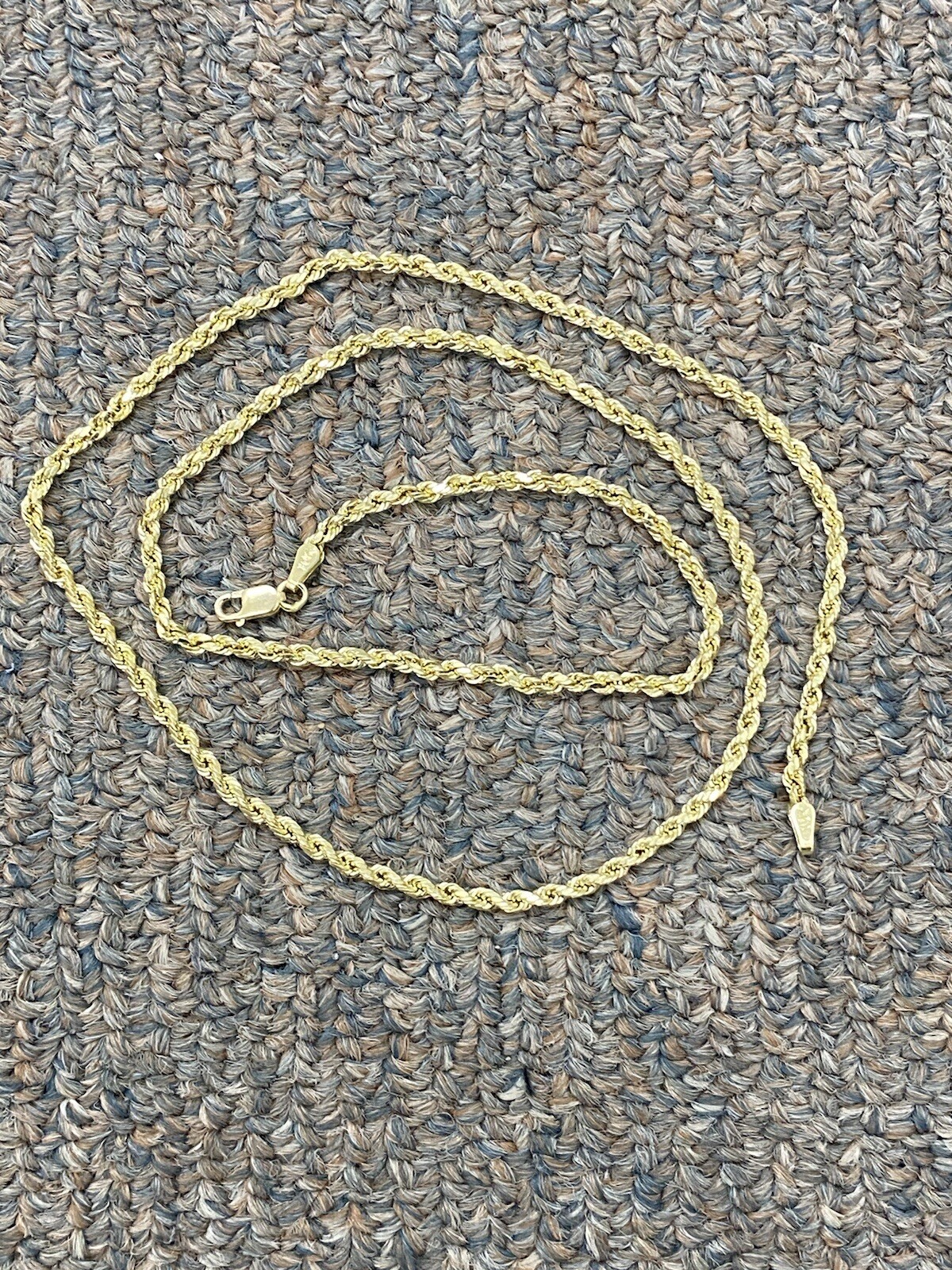 10KT Rope Necklace 2.5 MM, Real 10kt Gold, Diamond Cut Lobster Lock, Brand New