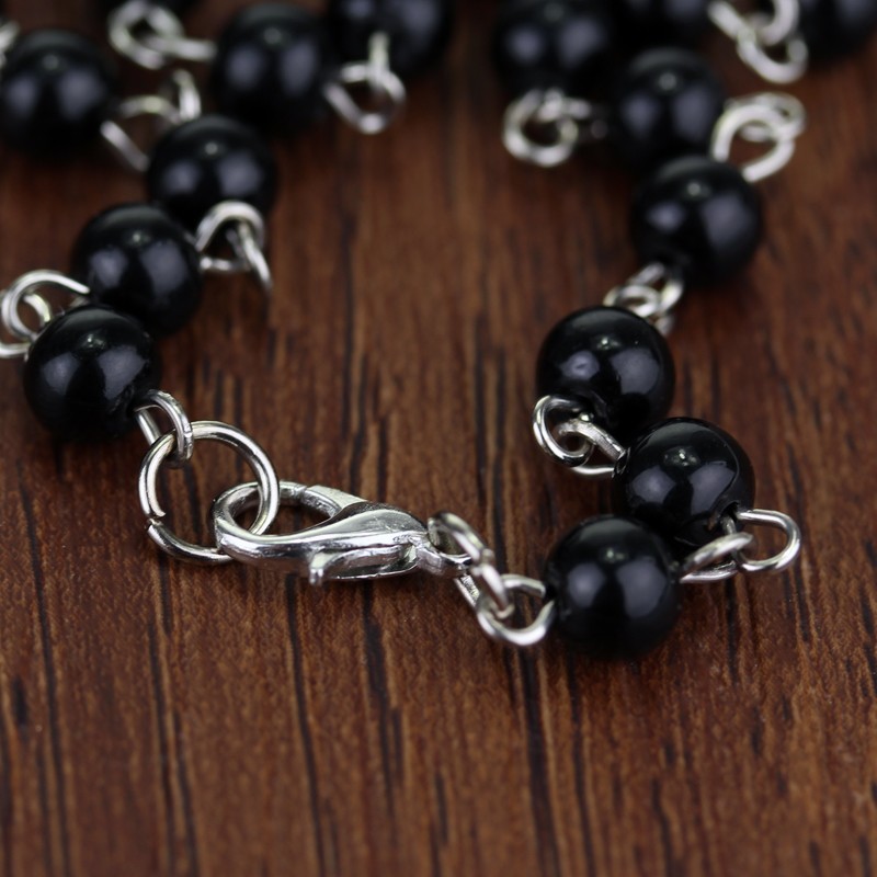 Virgin Mary Rosary Cross Necklace Gothic Goth Punk Jewelry