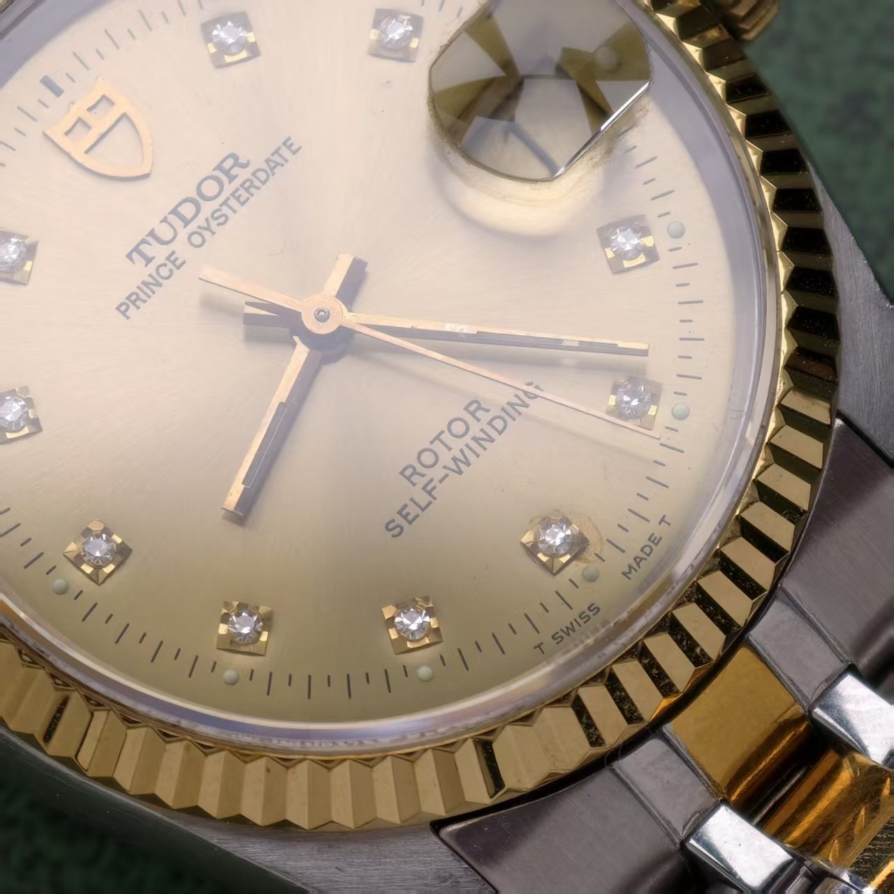 Tudor 10-Diam Champagne Dial Prince Date 74033 Men’s Watch Automatic 34mm