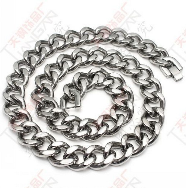 20″-40″ Pure Stainless steel 15mm Heavy Cuban Curb Link Necklace Chain for men