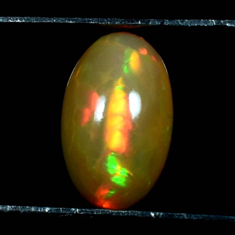 Ethiopian Fire Opal Oval Cabochon 100% Natural Rainbow Fire Gemstones 03.00Cts.