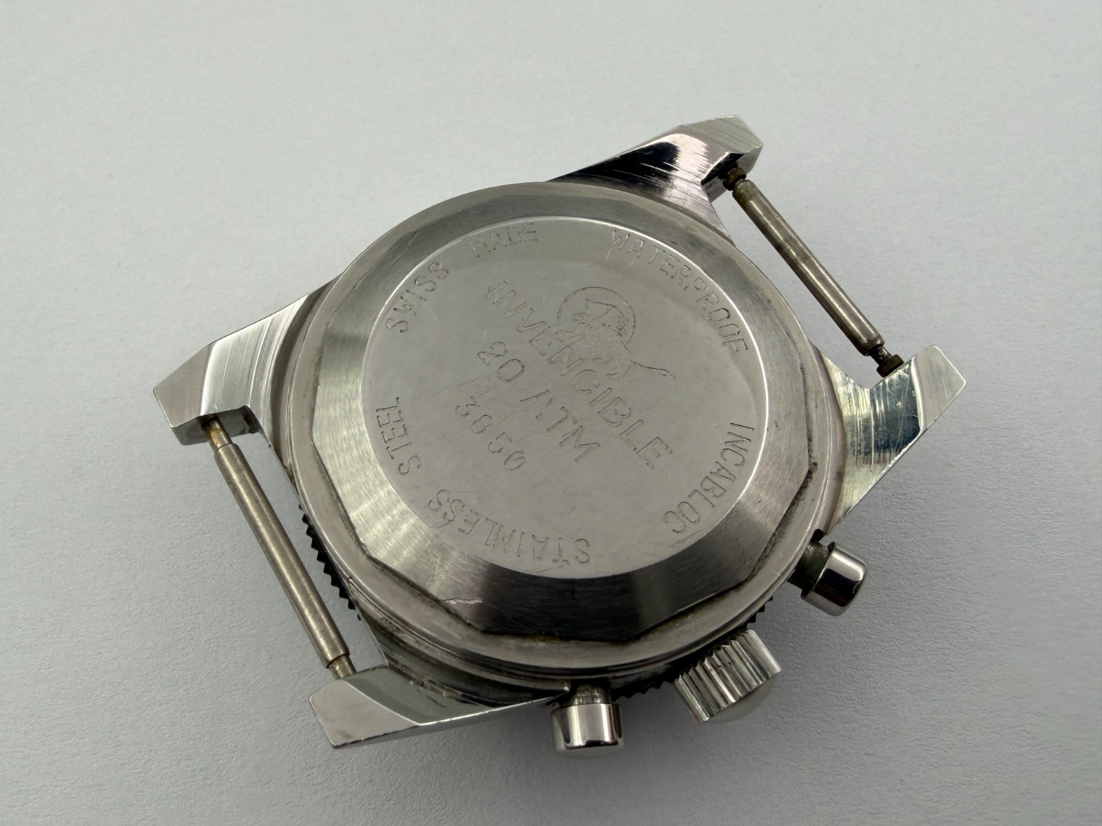 VTG INVENCIBLE 3850 SuperDiver Silver Chronograph Manual Wind Cal 7733 – 38 mm