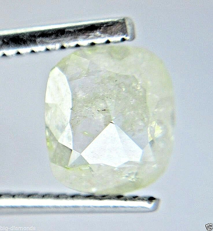 1.38Cts Rose Cut Diamond Cushion Shape Transparent White 7.38×6.42×3.22 MM