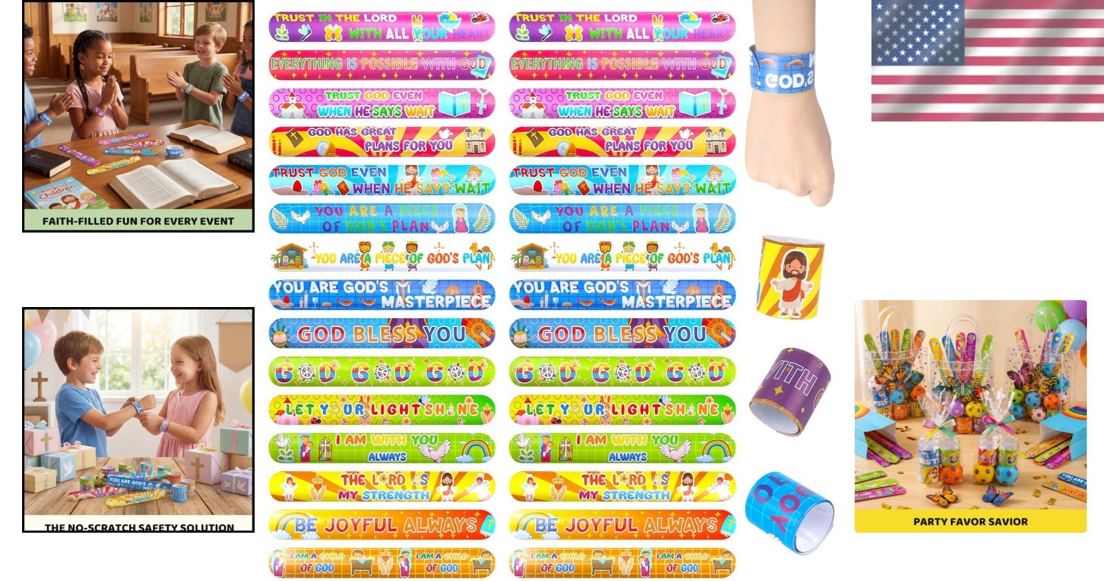 Colorful Christian Slap Bracelets – 48PCS Bible Verse Wristbands for All Ages