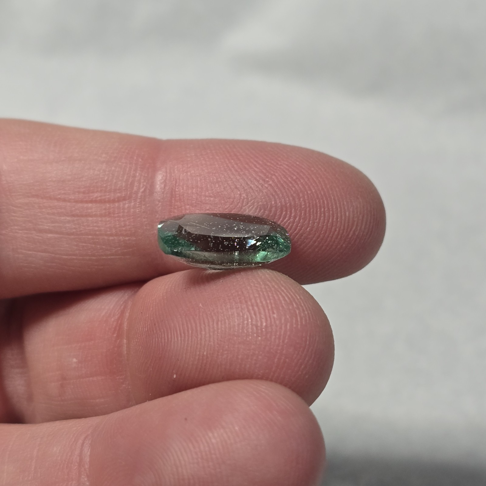 Ancient Roman Glass Cabochon Loose Rectangular Cab Jewelry Making Faceted Green