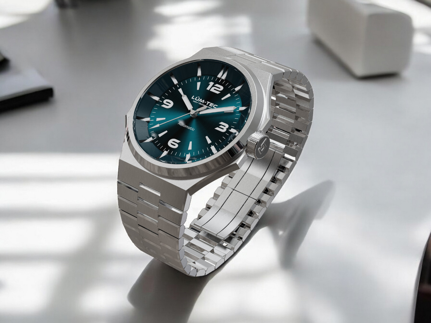 Lum-Tec Mens Automatic Watch 42mm Eclipse E3 Blue Dial Hi Precision Miyota 9039