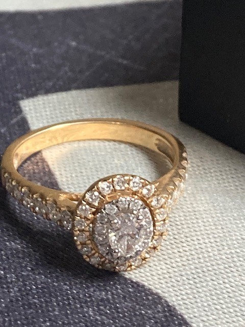 1 CTTW Diamond Engagement Ring 14K Yellow Gold Oval Halo Size 7 Zales