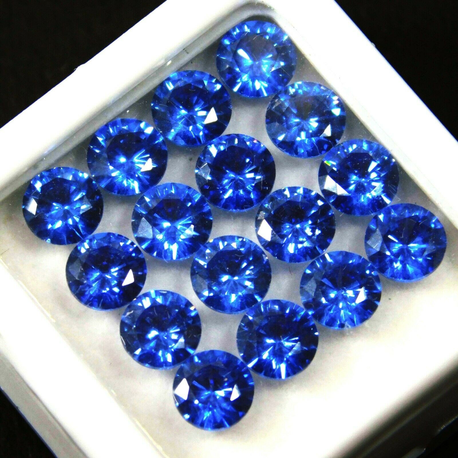 50 PCS Natural Blue Sapphire 5x5mm Round Cut CERTIFIED Loose Gemstone Lot