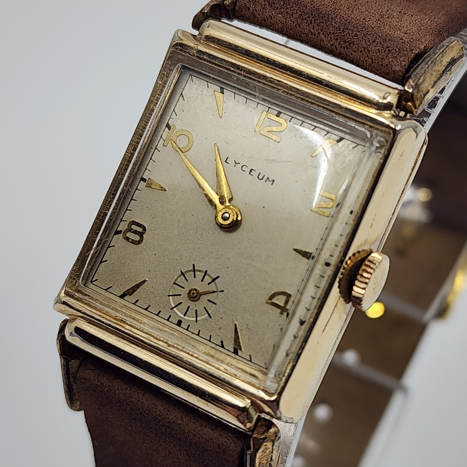 Vintage Art Deco LYCEUM 17 Jewels Fancy Lugs Gold Filled Manual Wind Watch