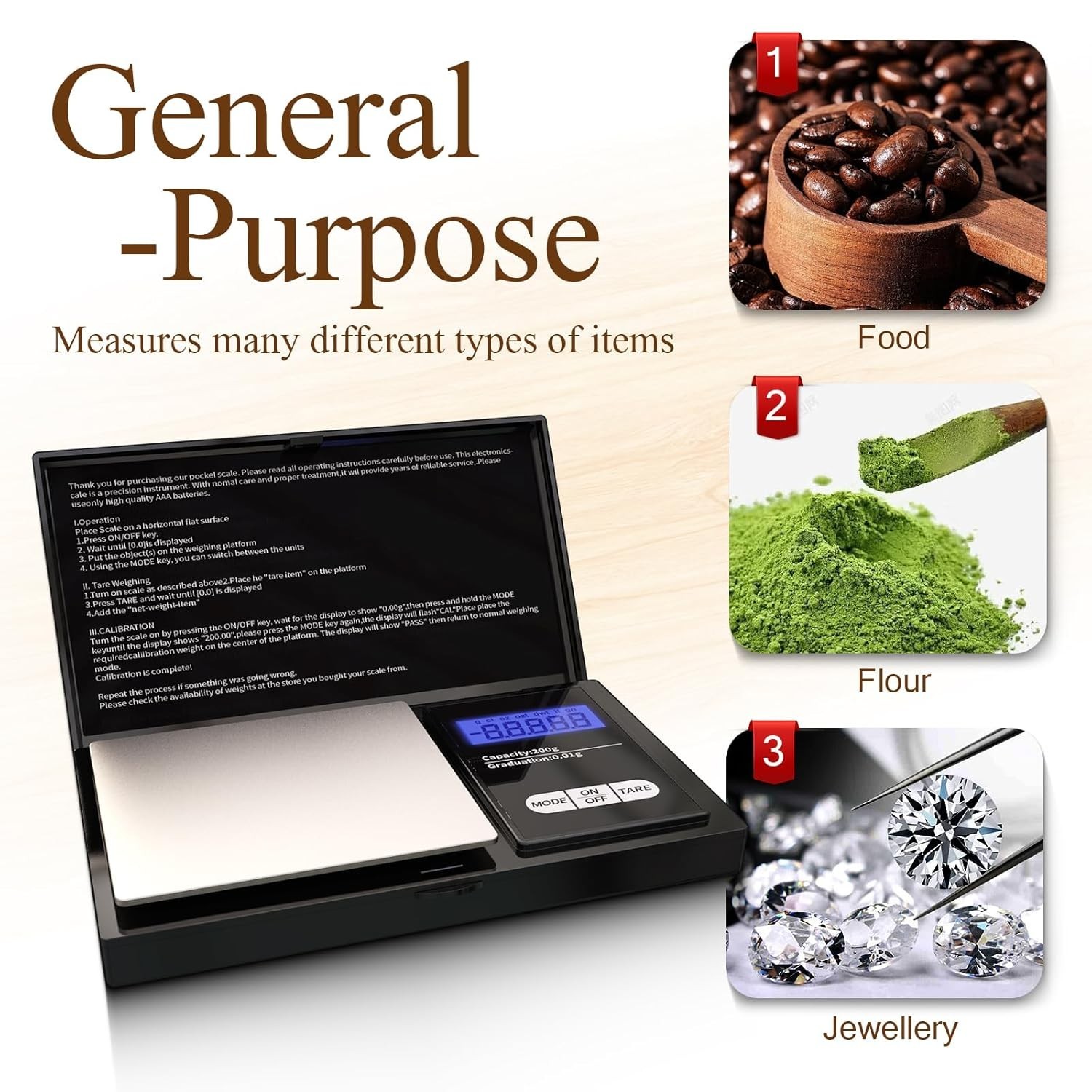 Milligram Scale 50G/0.001G, Portable Jewelry Scale .001 Gram Accuracy, Mg Scale,
