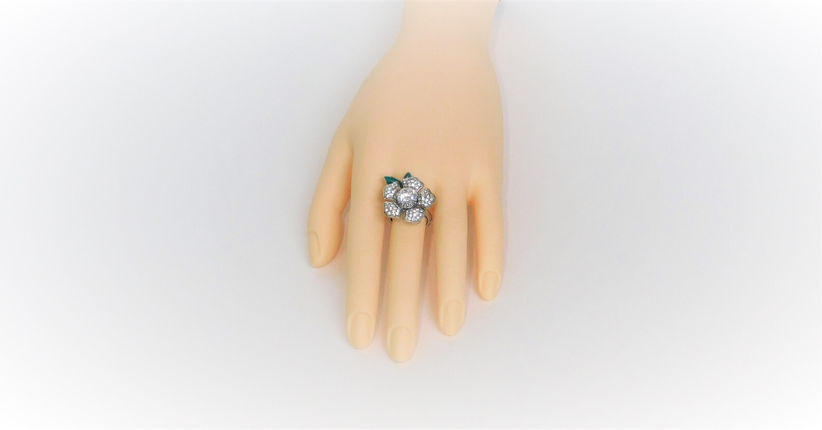 Juicy Couture Silver Adjustable Pave Flower Ring YJRU4116