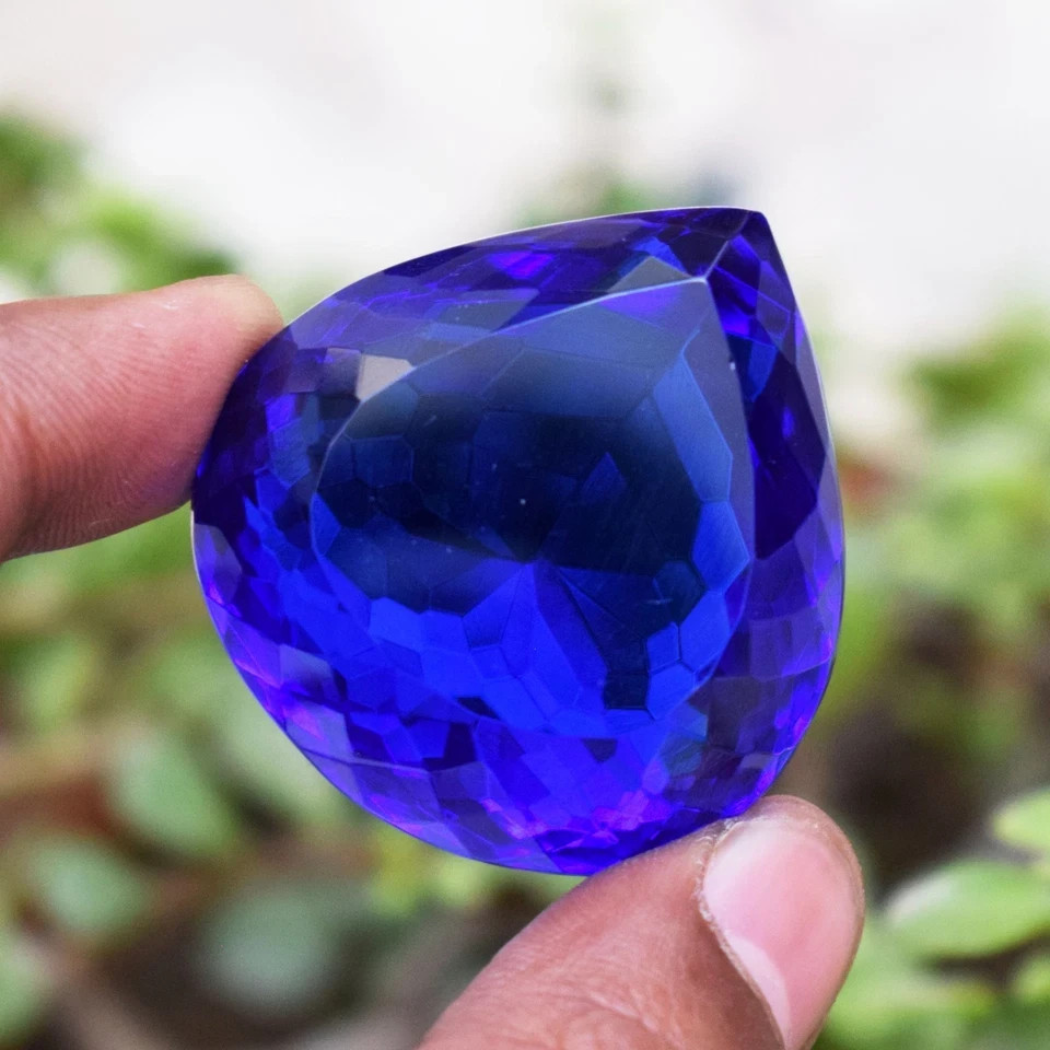 291.10 Carat Flawless Dark Blue Tanzanite Pear Cut Certified Loose Gemstone