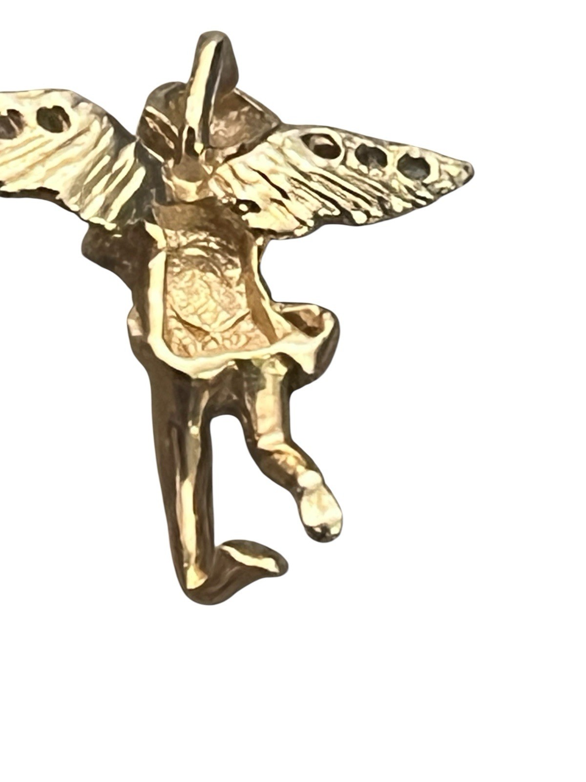 vtg made in Italy 2 gram 14k gold/6Diamond guardian angel pendant sparkly