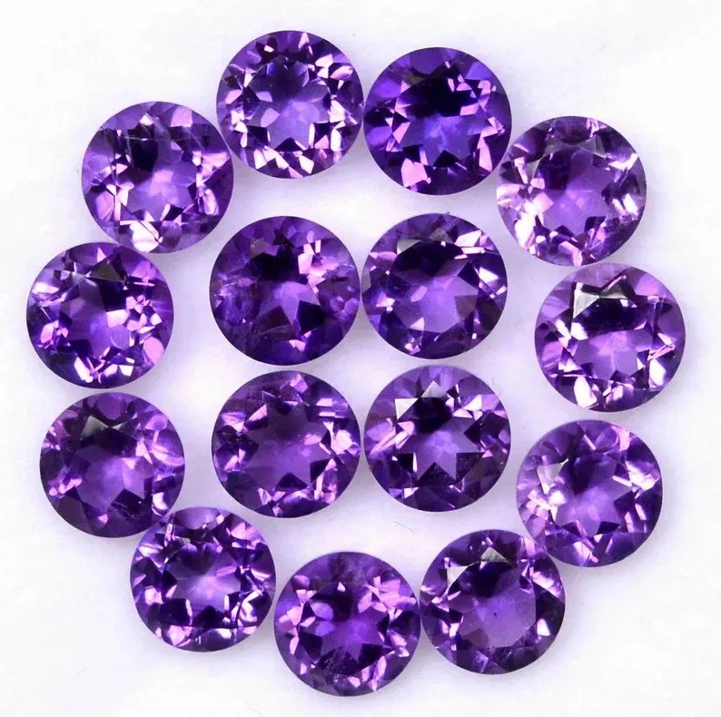 AAA+ Natural Amethyst “Faceted” Round Shape Loose Gemstone For Jewelry Making