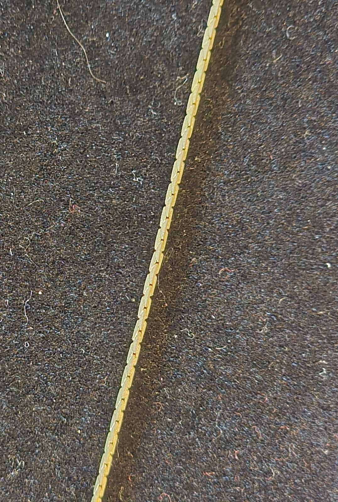 Vintage Gold Tone Flat Snake Chain Necklace Thin Delicate Italy Style 23 In. ETE