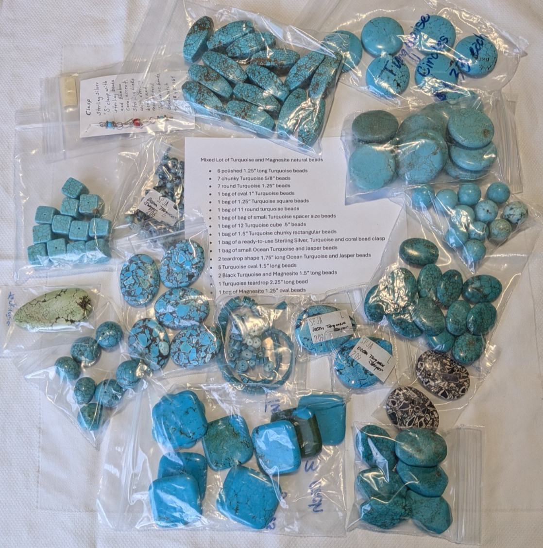 Turquoise & Magnesite beads Mixed Lot for DIY jewelry, Various size, shapes