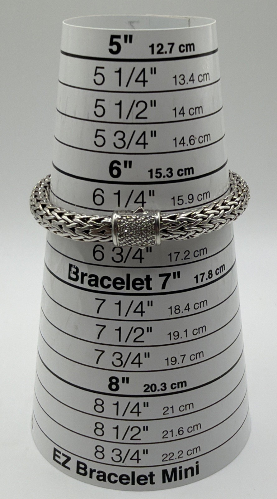 John Hardy Sterling Silver & 18k Classic Chain Icon Diamond Bracelet 7 5/8” 7mm
