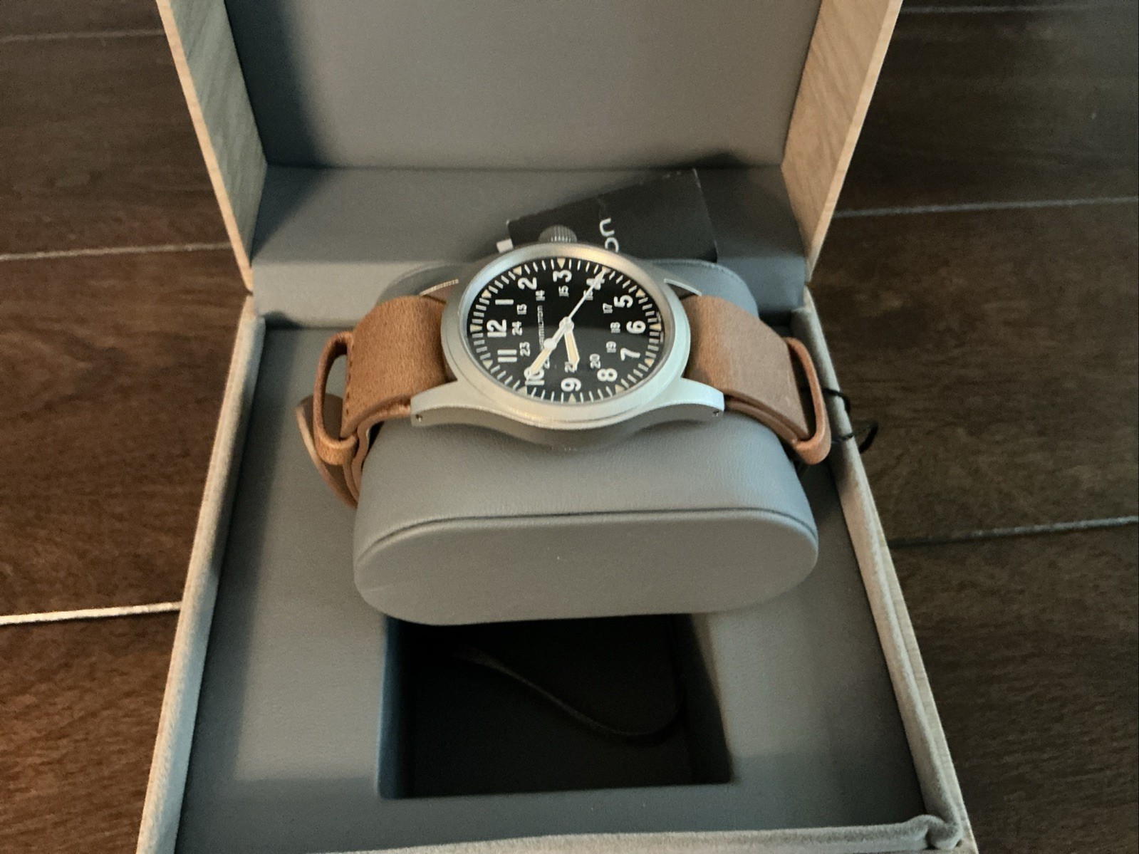 Hamilton Khaki Field Black Men’s Watch with Brown Leather Band – H69439511