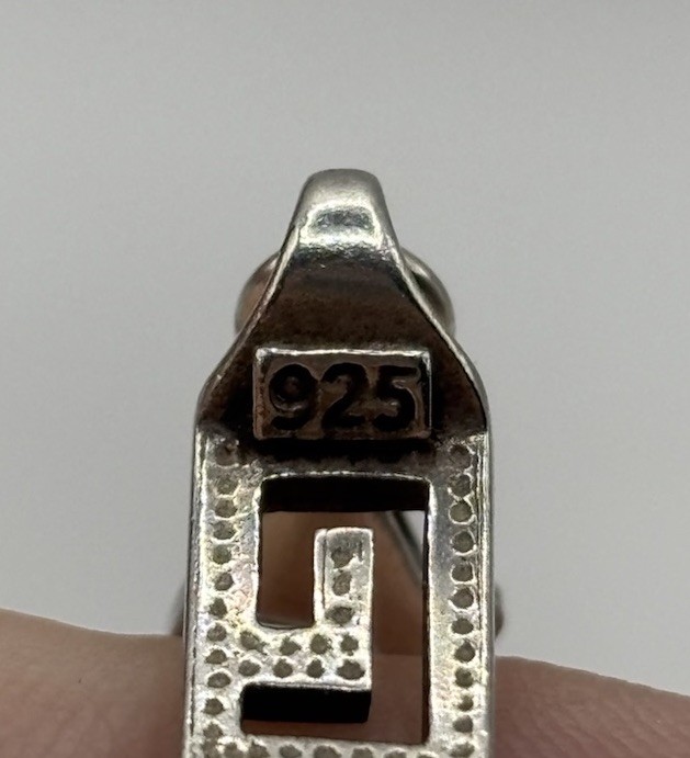 Vintage 925 Sterling Silver Greek Key Panel Link Bracelet 11g 7.5″