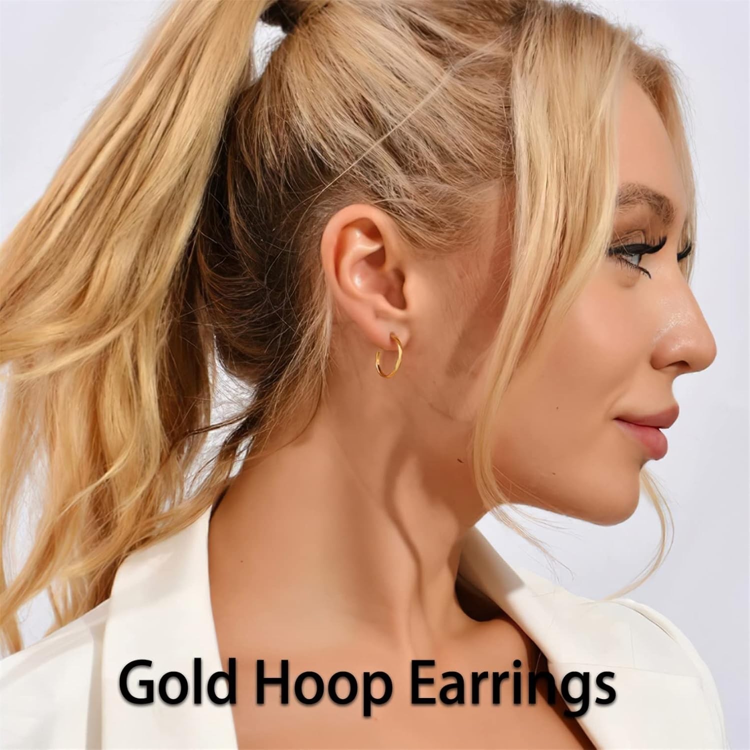 6Mm/8Mm/10Mm/15Mm/20Mm Minimalist Hoops for Women 14K Gold Open Huggie Hoop Ear