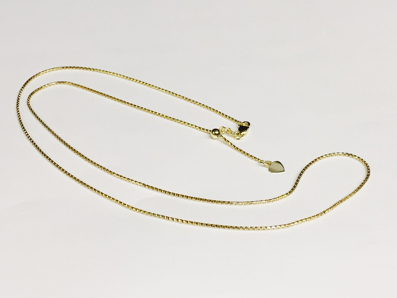 14kt Yellow Gold 22″ Adjustable Popcorn Pendant Chain/Necklace 1.3 mm – 2.5 Gram