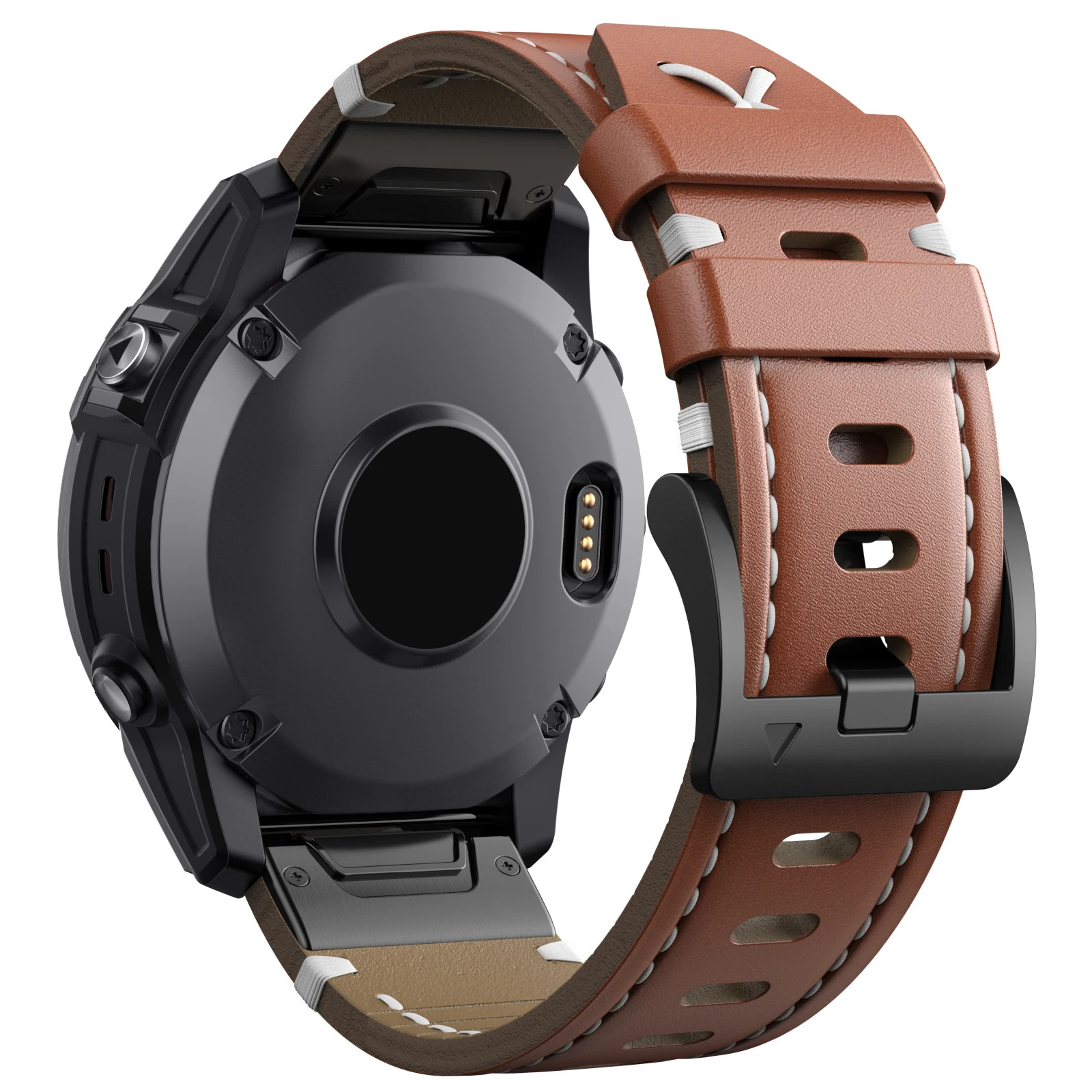 ANBEST Genuine Leather Band for Garmin Fenix 7X/6X/5X/3 Quick Release 22mm 26mm