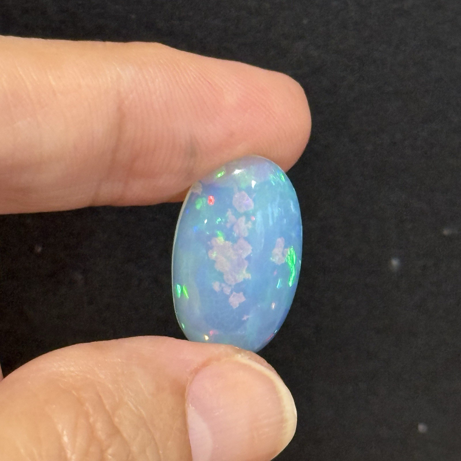 6.10ct 20.7×12.7×4.7mm Fine Galaxy Pin Fire Ethiopian Welo Opal Oval Cabochon